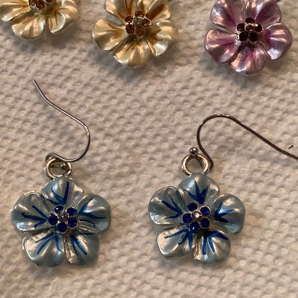 Silver Tone Different Color Replacement Earrings - image 6